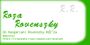 roza rovenszky business card